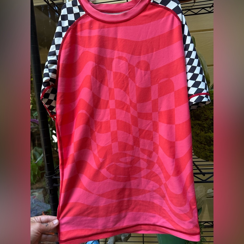 NFID 'Kill Your Ego' Red and Black Checkered Men's Rash Guard Size XS - Picture 4 of 6